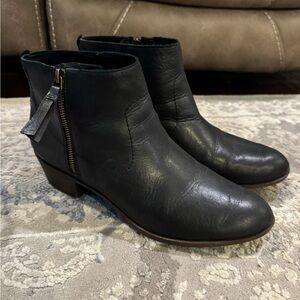 Lucky Brand Dark Leather Ankle Booties